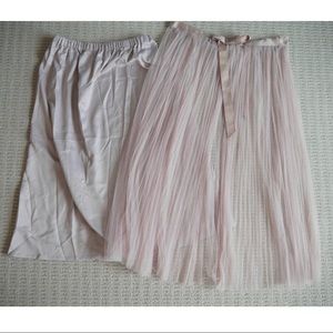 women pink soft tulle ribbon skirt